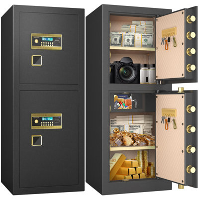 Large Security Safe, Password & Key Safe,with An Independent Inner Cabinet And Adjustable Shelves