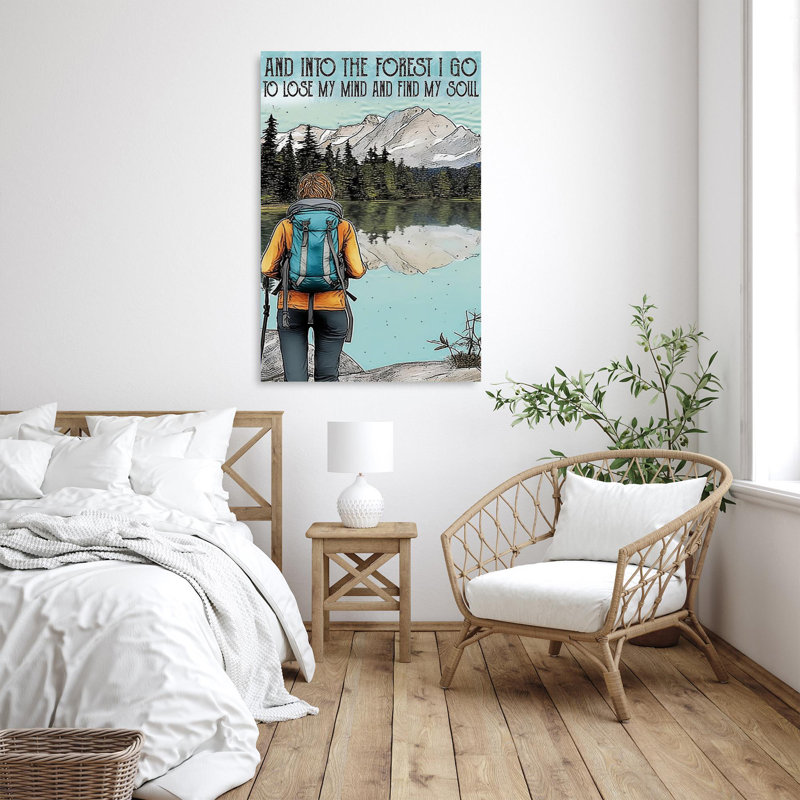 Randonnée pédestre dans la forêt - 1 pièce Rectangle, H 14 po x l 11 po x P 1,25 po