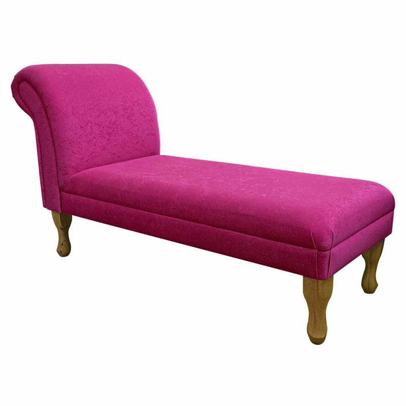 Upholstered Chaise Lounge, Brown, Cotton