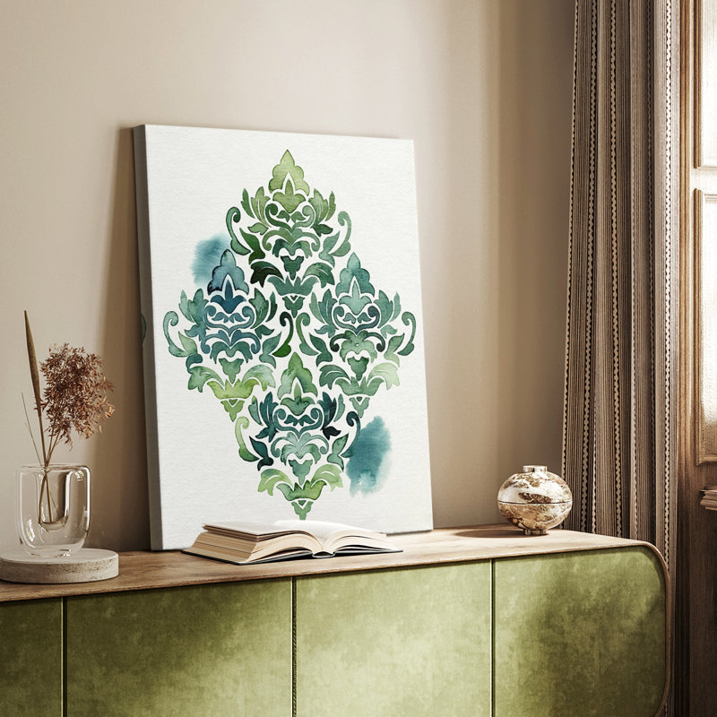 Algue et azule à motif I - galerie Cavas sur mesure, H 36 po x l 24 po