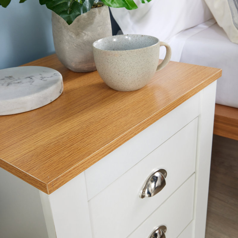 Claes 2 Drawer Bedside Table Storage Unit, White