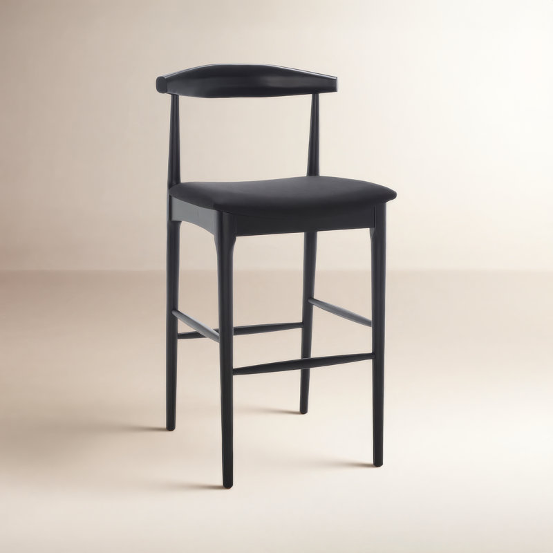 Tabouret de bar / de comptoir Hank, Noir, Noir, Tabouret de bar (siège d'une hauteur de 29,6 po)