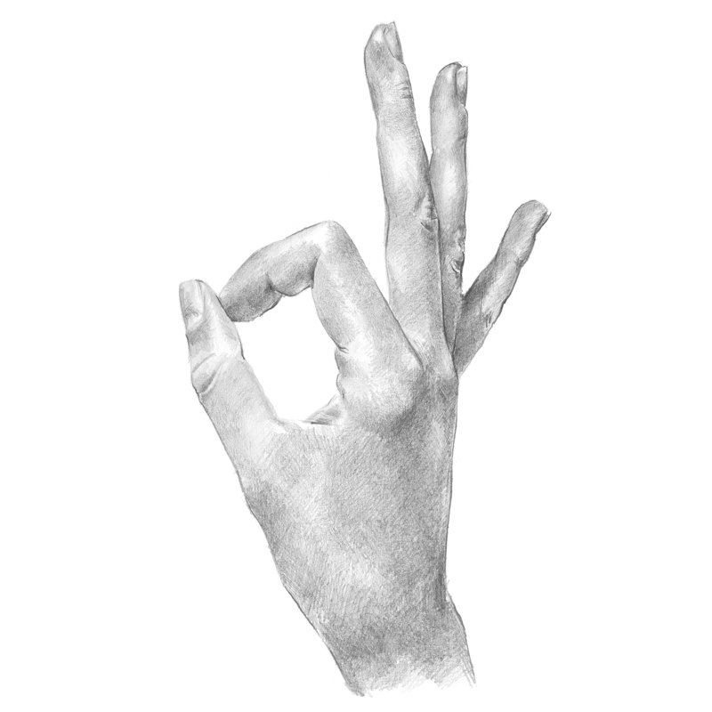 «Hand Signs III», peinture sur toile, H 18 po x l 12 po