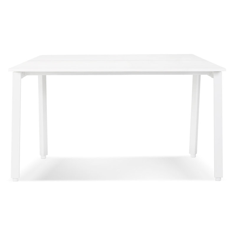 Ralonda Metal Base Writing Desk, White, 74.50cm cm H x 160cm W x 160cm cm D 