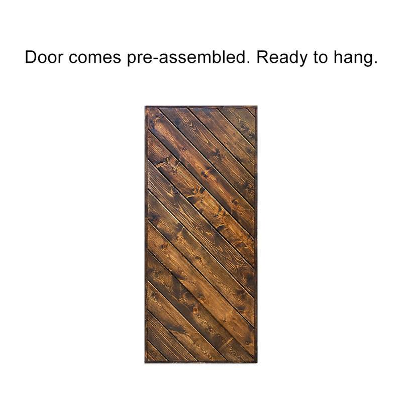 Panelled Wood and Metal Barn Door, Grey, 84"H x 36"W x 2"D