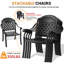  Ensemble repas de patio avec table rectangulaire, coussins rouges inclus-94516943