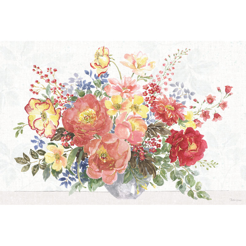 Floral Focus V par Beth Grove - Peinture sur toile, H 24 po x l 36 po
