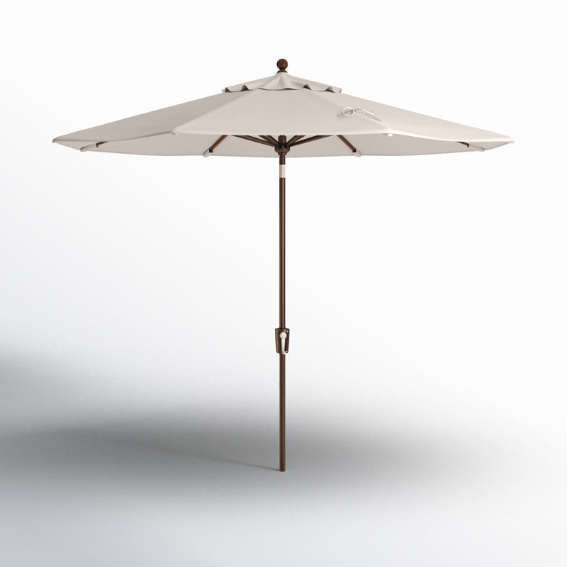 Canela 108'' Market Olefin Umbrella, Bronze, Canvas Flax Sunbrella® Canvas