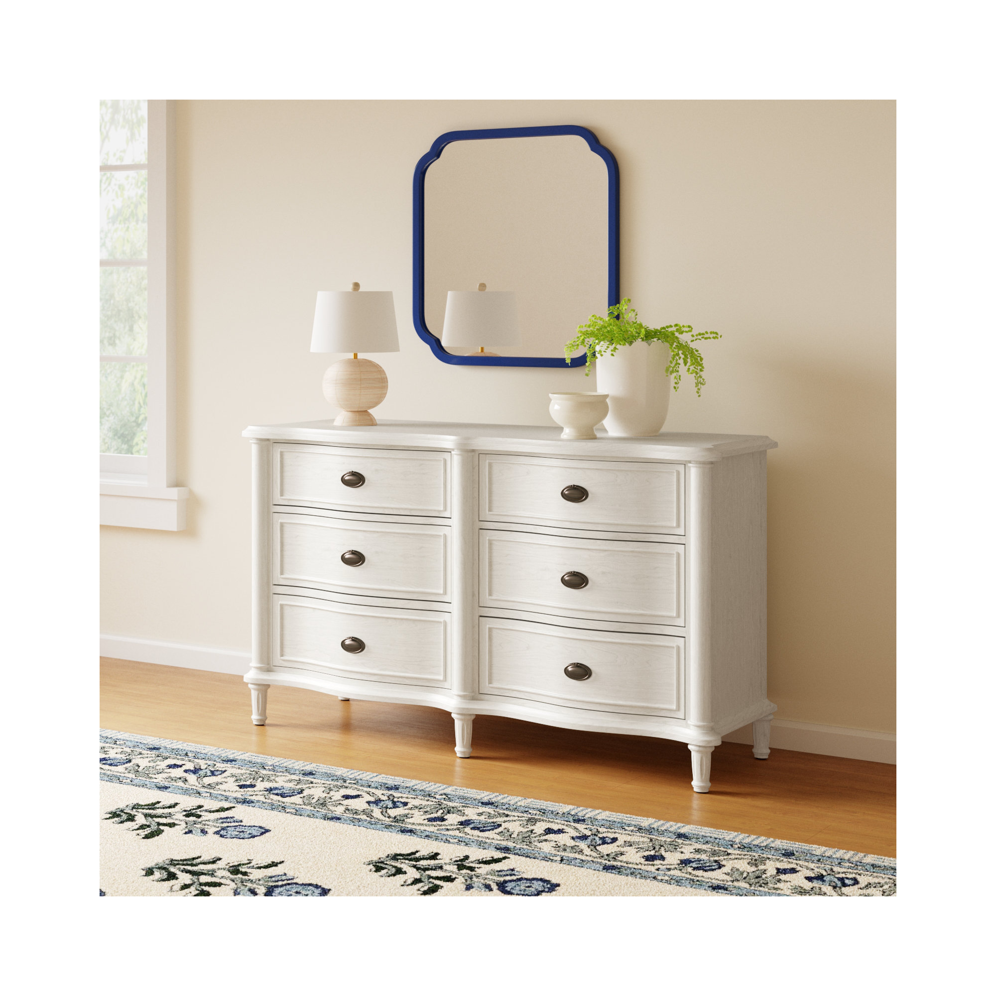 Watson 6 - Drawer Dresser, Cream