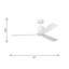 Visual Comfort Fan Cleancut Smart 54 LED Indoor Ceiling Fan with Threaded Downrod, Matte White ABS blades and Handheld Remote-317017025-317017026-470160069