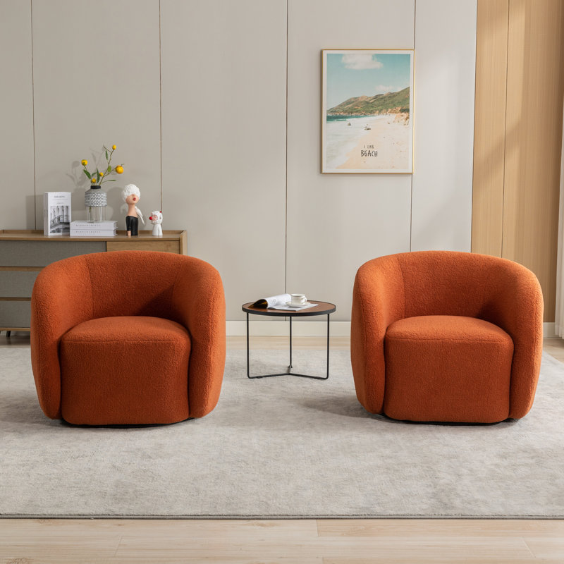 Fauteuil pivotant rembourré Katherline, Orange