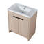 Meuble-lavabo autoportant de 30 po avec lavabo en résine et rangement à fermeture en douceur