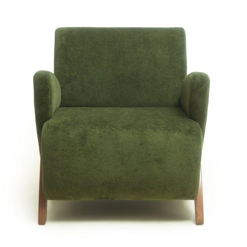 Chaise d'appoint en velours Monroe, Vert foncé