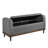 Mid-Century Modern Lift Top Storage Bench, Gray Upholstered, Solid Wood Walnut Bedroom Furniture Finish Storage, Textured Upholstery-2037114770