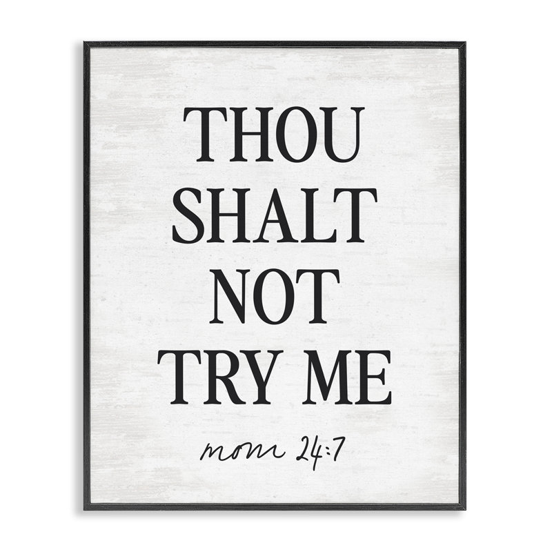Drôle de maman, verset biblique encadré, estampe par lettré et doublé, H 30 po x l 24 po, Giclée encadrée noir minuit