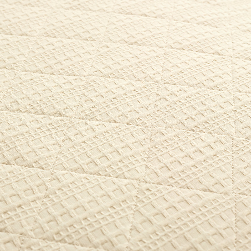 Lush Decor Haniya Solid Waffle Cotton Quilt Set, Queen Quilt + 2 Standard Shams, Beige