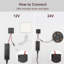 Interrupteur à capteur VST, interrupteur à DEL caché activé à la main pour les lumières de placard, éclairage sous l'armoire, avec connecteurs mâles et femelles 12 V JST (DC 12 / 24V 3A)