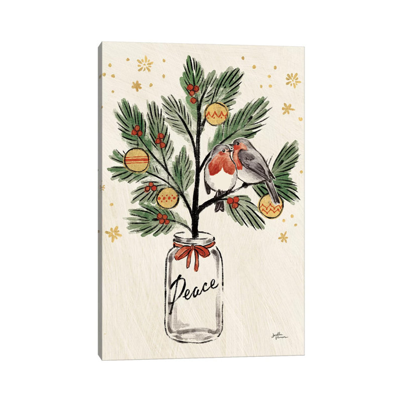 Christmas Lovebirds VI by Janelle Penner - Wrapped Canvas Painting, 101.6 cm H x 66.04 cm W x 1.91 cm D
