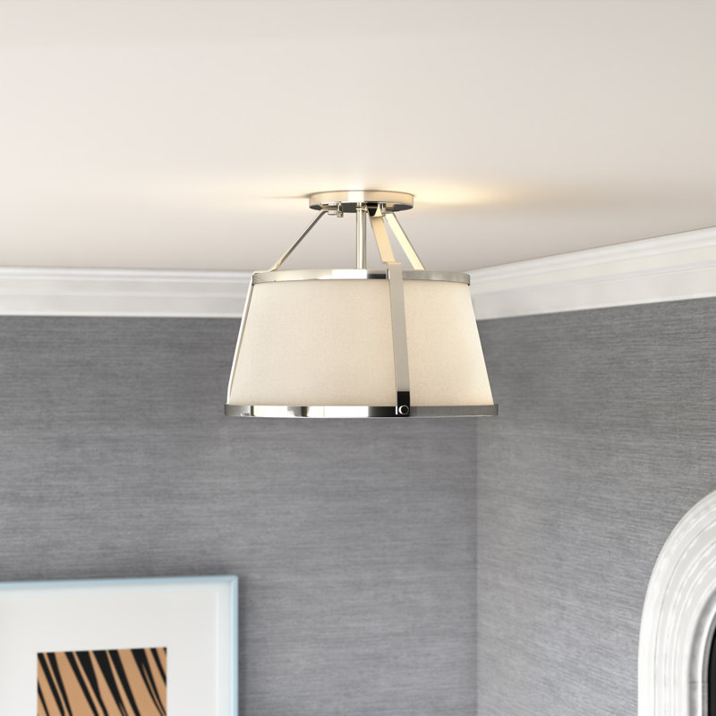 Vonnie Semi Flush Mount, Polished Nickel