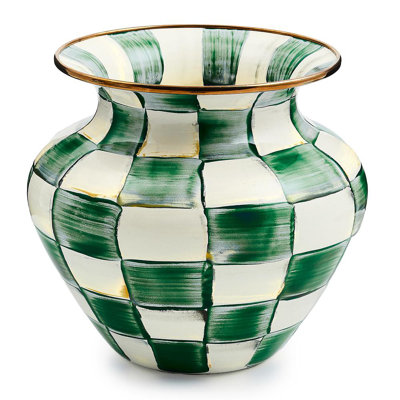 Grand vase à carreaux émeraude