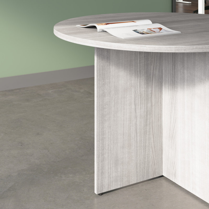 41.38'' Round Conference Table, Platinum Gray, 29.66" H x 41.38" L x 41.38" W