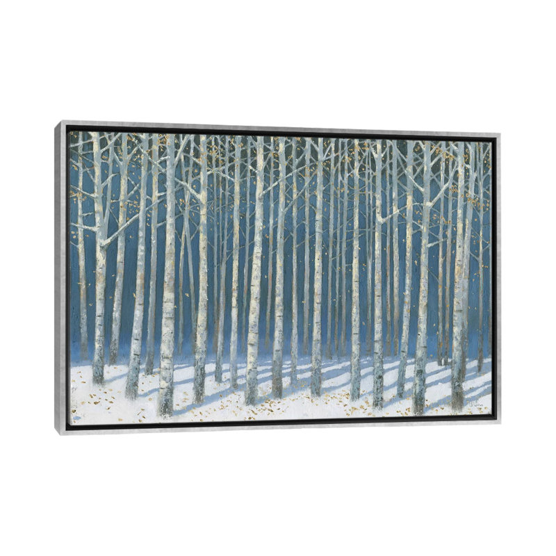 Bouleaux chatoyants par James Wiens-reproduction d’art, Pas de tapis, Toile avec cadre argenté, H 24 po x l 40 po x P 1,5 po