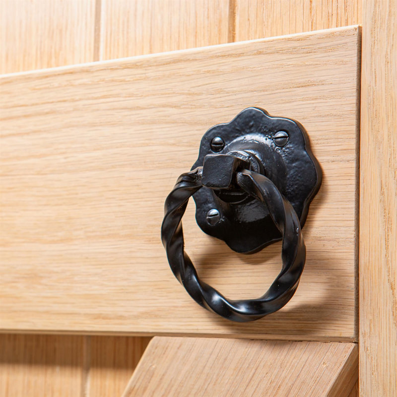 Hammer & Tongs - Twisted Rose Gate Handle - W75mm - Black