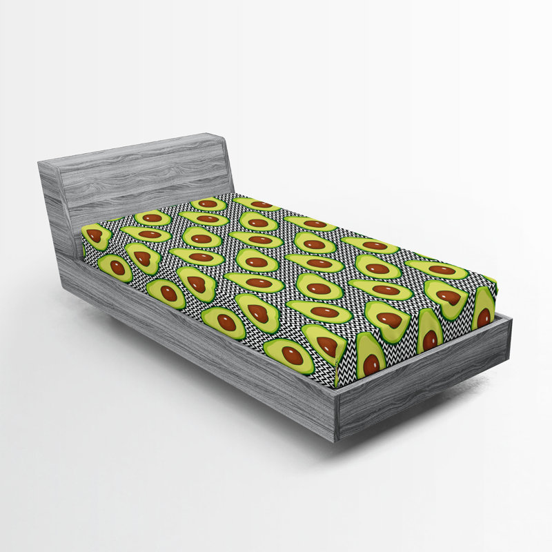 Drap-housse Ambesonne Avocado, Drap-housse de taille simple