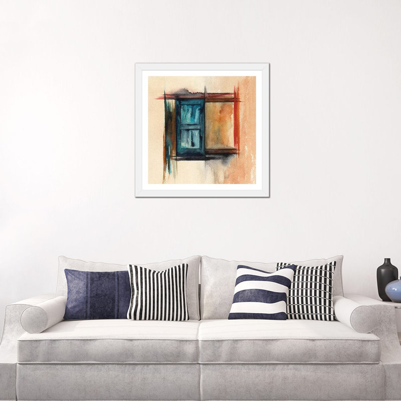 « Lines VII » par Marco Gonzalez-impression, Blanc, Papier encadré blanc, H 24 po x l 24 po x p 1 po