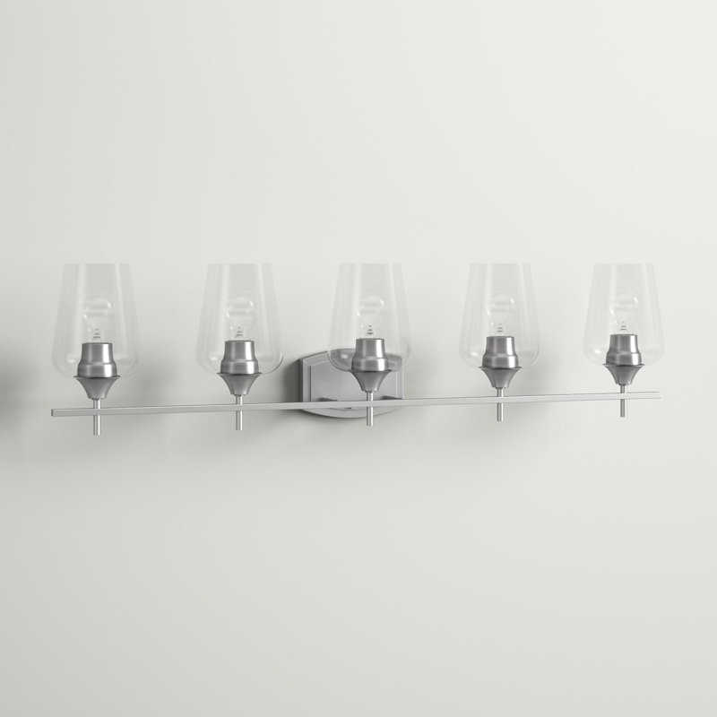 Éclairage de salle de bain à intensité variable 5 lumières Dahlya, Nickel brossé