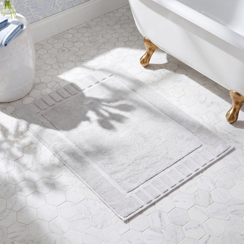 Ensemble de tapis de bain réversible 2 pièces Pardue, Argent, Géométrique