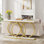 Console Korrion de 55,11 po avec structure en métal, canapé étroit pour le salon, l'entrée et le couloir