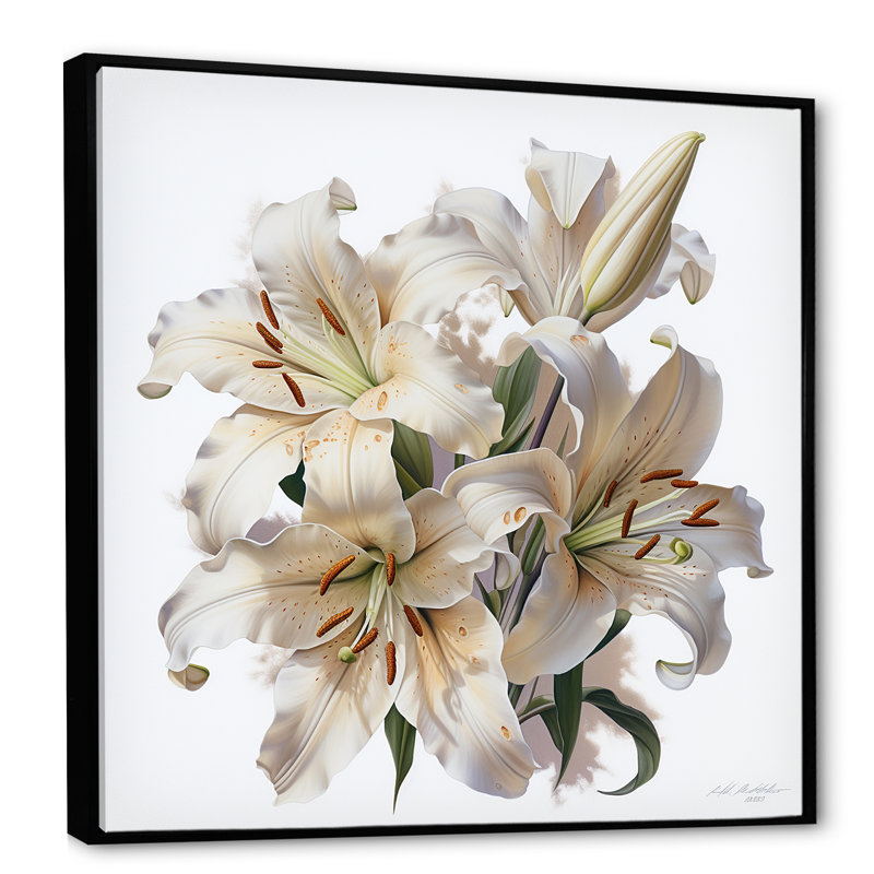 «Lily Blossom Ballet I» sur toile, H 36 po x l 36 po x P 1,5 po, Cadre naturel flottant