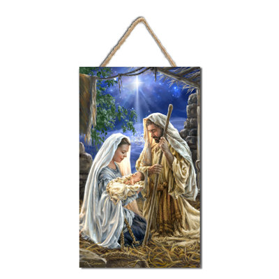 Panneau en bois avec support à corde Christ the Lord