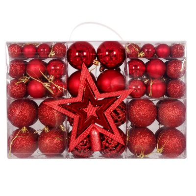 101PCS Christmas Ornaments Christmas Tree Decoration Holiday Multiple Styles Ornaments For Christmas Trees Party Decoration