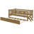 Wood Platform Bed Featuring Guardrail And Trundle-1460850996