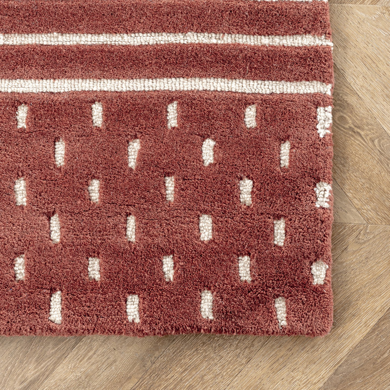 Tapis rouille en laine Clarita, Rectangle 9 pi x 12 pi