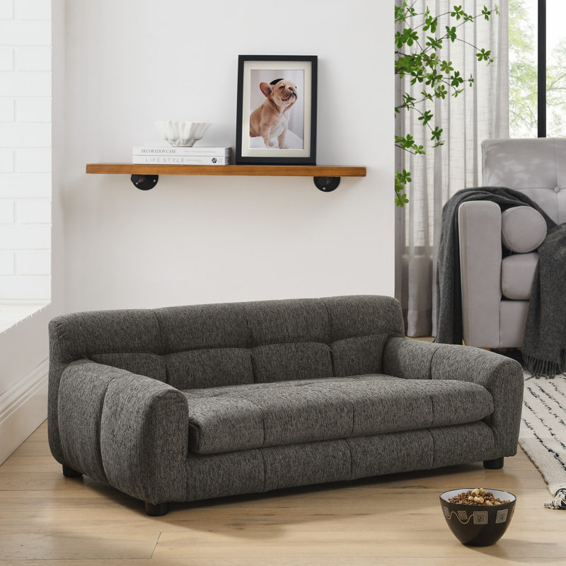 38" W Soft and Comfortable Elevated Dog Sofa with Backrest and Armrests Rectangular Pet Sofas for Small and Medium-sized Dogs