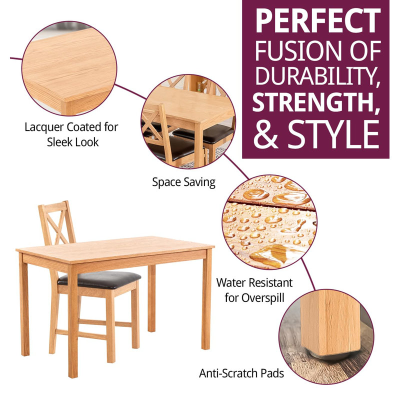4 - Person Solid Oak Dining Set