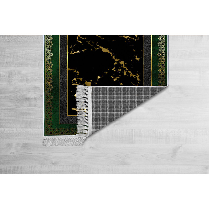 Luxurious Velvet Area Rug (4.6 x 7.2 ft), 100% Antibacterial Fabric, Non-Slip Cotton Backing, Pile Height: 0.4 in | Machine Washable, 3D Digital Print Design | Perfect for Living Room & Bedroom Decor, Soft & Durable