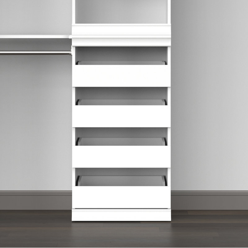 Modular Storage 21.38" W 4-Drawer Unit, White