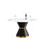 Round 6 Dining Table, 52.51", Sintered Stone & Black Carbon Base 52.51" Stone, Firm