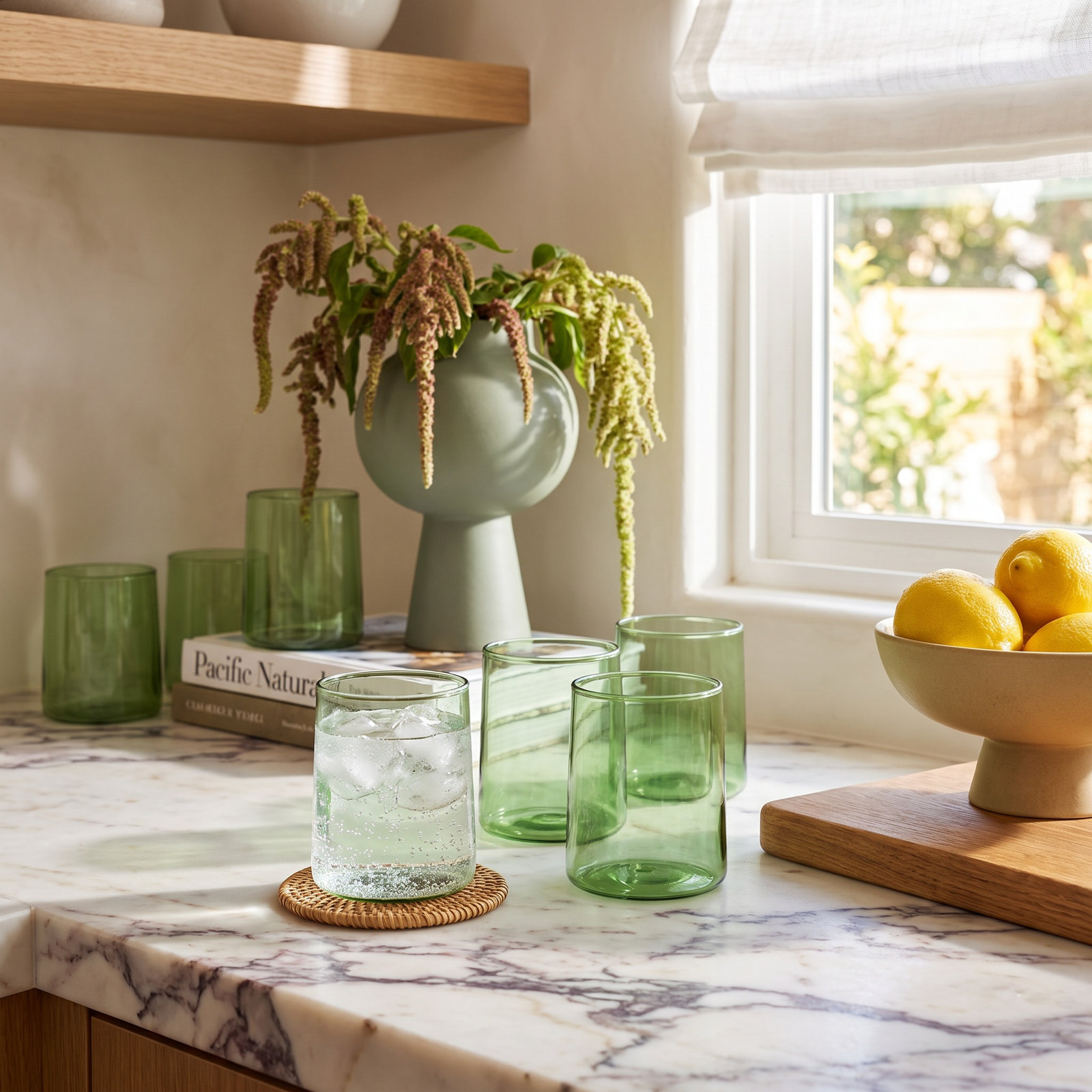 Bruce Drinking Glass, Fern Green