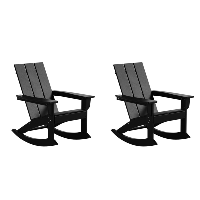 Chaise Adirondack berçante en plastique Joubert, Noir