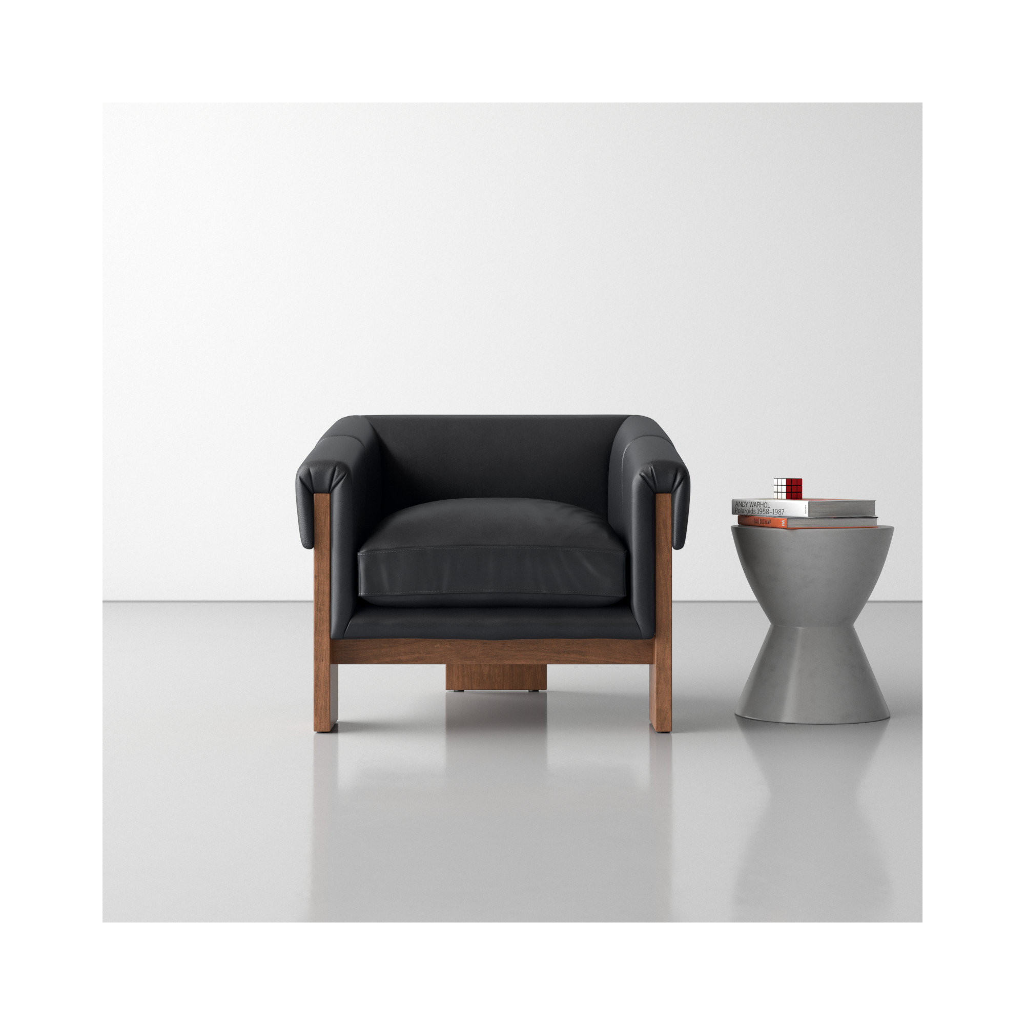 Leather Armchair, Harrison Black Leather