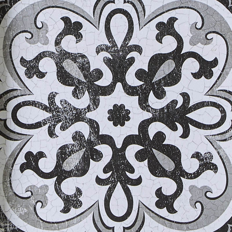Black and White Medallion Tile 3-Piece Wall Art Set