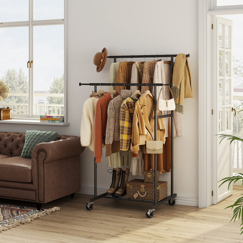47.5'' Metal Freestanding Garment Rack, Black