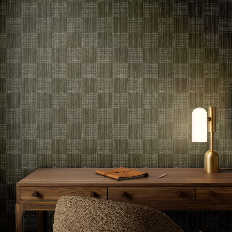 Checkers Terralon Wallpaper Roll, Olive I