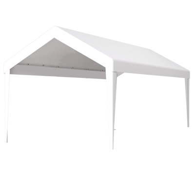 12X20ft Carport Canopy Replacement Tarp - Waterproof 76 Elastic Buckles White Garage Shelter Protected Cover