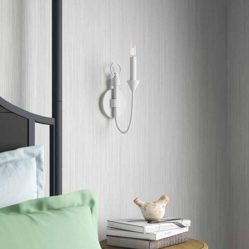 Bilton Armed Sconce, Gesso White